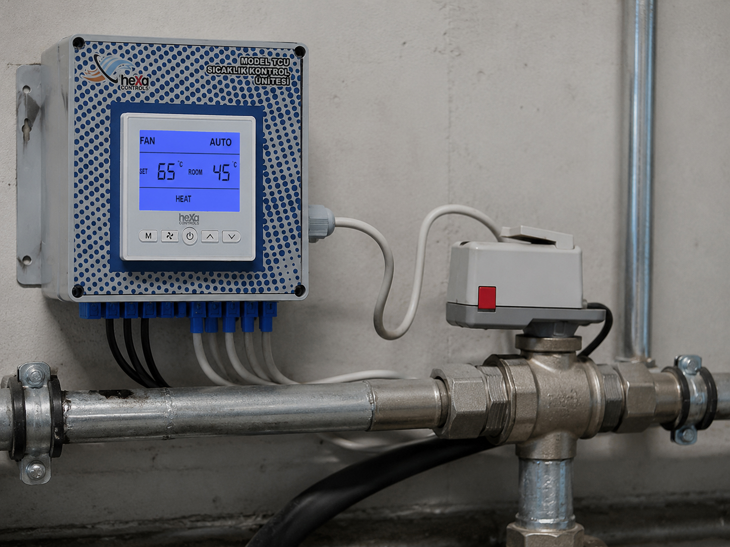 TCU-01 Hexa Controls Oransal Sıcaklık Kontrol Ünitesi Tesisat Uygulaması