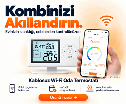 RT226-P3 Hexa Controls kablosuz Wi-Fi oda termostatını inceleyin
