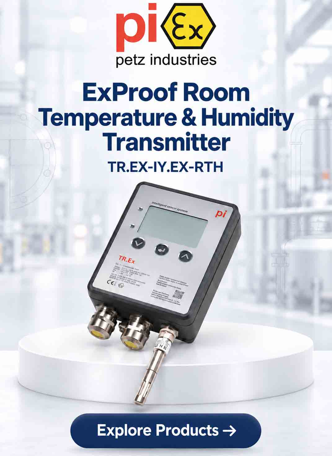 Explosion-proof temperature and humidity sensors