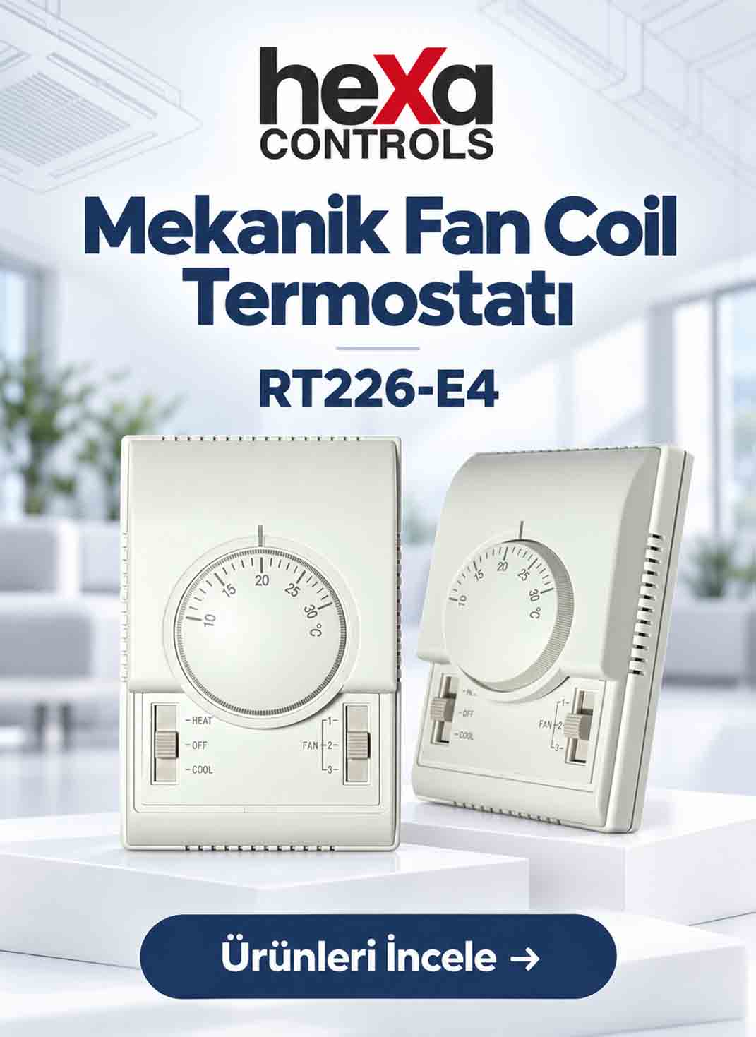 Hexa Controls Fan Coil oda termostatları