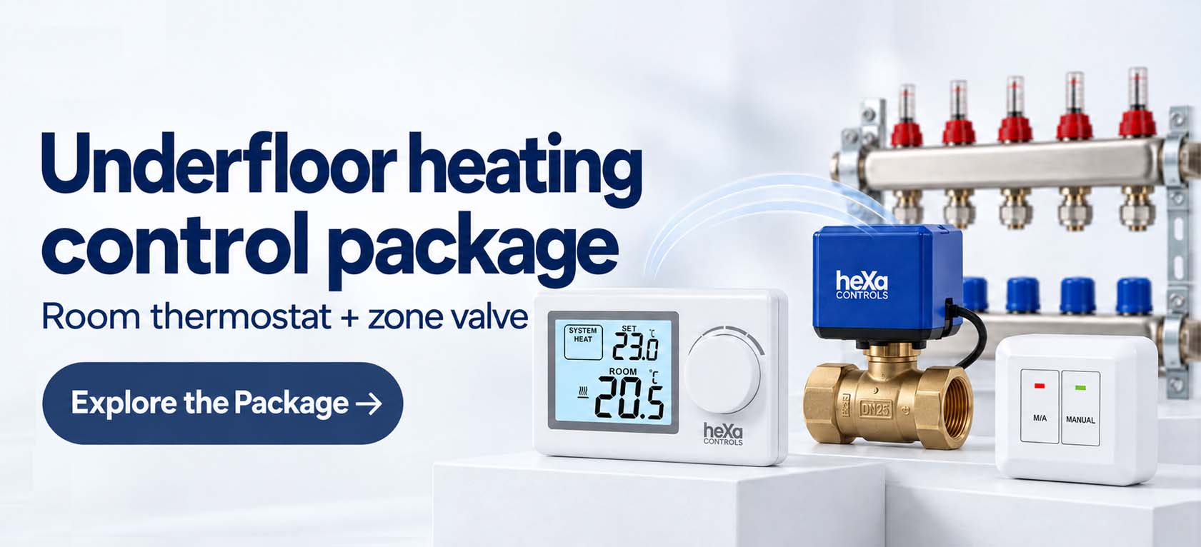 Underfloor heating control with a single thermostat